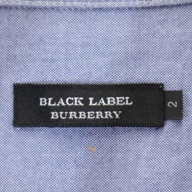 BURBERRY BLACK LABEL(バーバリーブラックレーベル)のバーバリーブラックレーベル チェック柄 半袖 シャツ 2 ブルー系 BURBERRY BLACK LABEL 三陽商会 シャンブレーシャツ メンズ 【中古】  【230429】 メール便可 メンズのトップス(シャツ)の商品写真