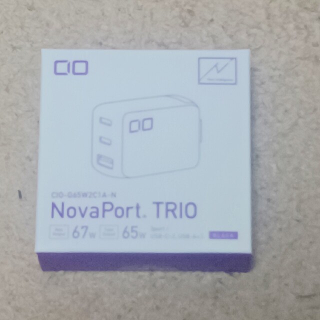 NovaPort TRIO 65W　ブラック　CIO-G65W2C1A-N スマホ/家電/カメラのPC/タブレット(PC周辺機器)の商品写真