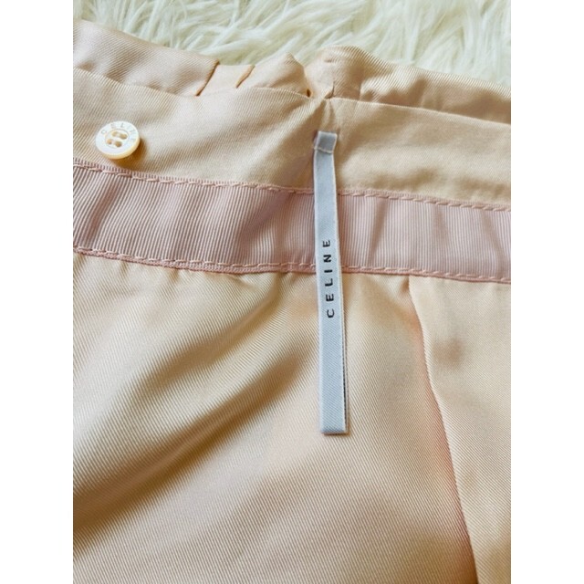 【CELINE】セリーヌ 新品タグ付き 膝丈プリーツ 巻きスカート 36 ピンク