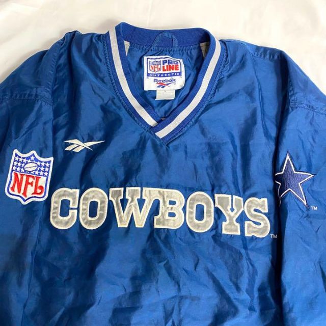 Reebok(リーボック)のリーボック☆ナイロンジャケット NFL古着ゆるだぼ デカロゴ 90s希少 bo6 メンズのジャケット/アウター(スタジャン)の商品写真