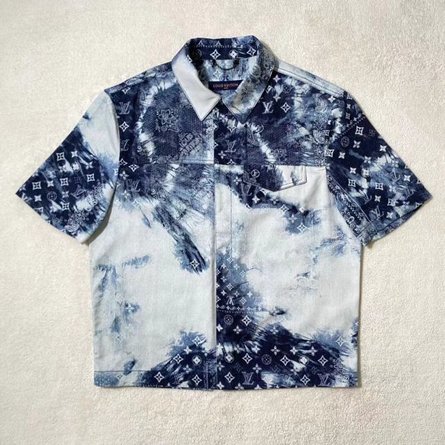 モノグラムバンダナショートスリーブデニム シャツ 【SALE】 www