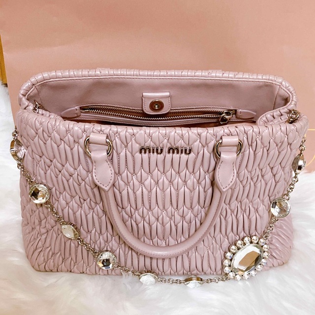 miumiu - miumiu マテラッセ ナッパクリスタル バッグの通販 by ...