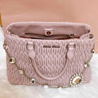 ミュウミュウ(miumiu)のmiumiu マテラッセ ナッパクリスタル バッグ(ハンドバッグ)