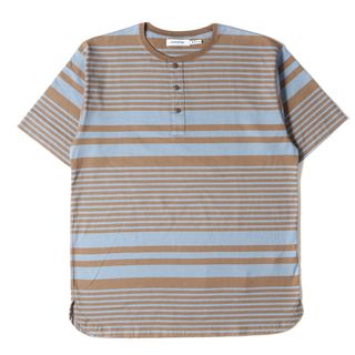 ノンネイティブ(nonnative)のNONNATIVE ノンネイティブ Tシャツ ヘンリーネック ボーダーTシャツ DWELLER HENLEY NECK S/S TEE COTTON JERSEY BORDER / NN-C4025 21AW ベージュ ブルー 2 トップス カットソー 半袖 【メンズ】【中古】【美品】(Tシャツ/カットソー(半袖/袖なし))