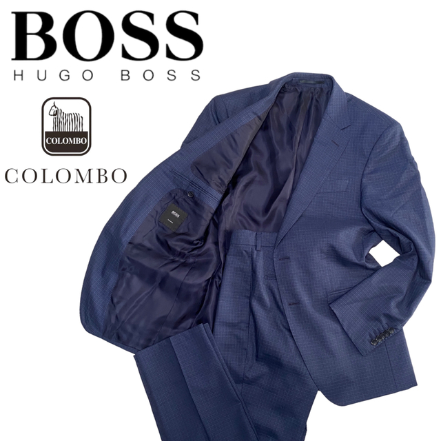 HUGO BOSS スーツ COLOMBO生地 Lサイズ セットアップ ネイビー 大人 