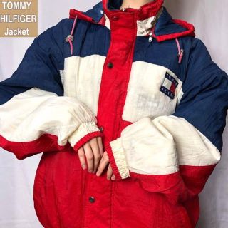 トミーヒルフィガー(TOMMY HILFIGER)のトミーヒルフィガー☆中綿ジャケット 古着 ゆるだぼ90s デカロゴ 希少 br7(ブルゾン)