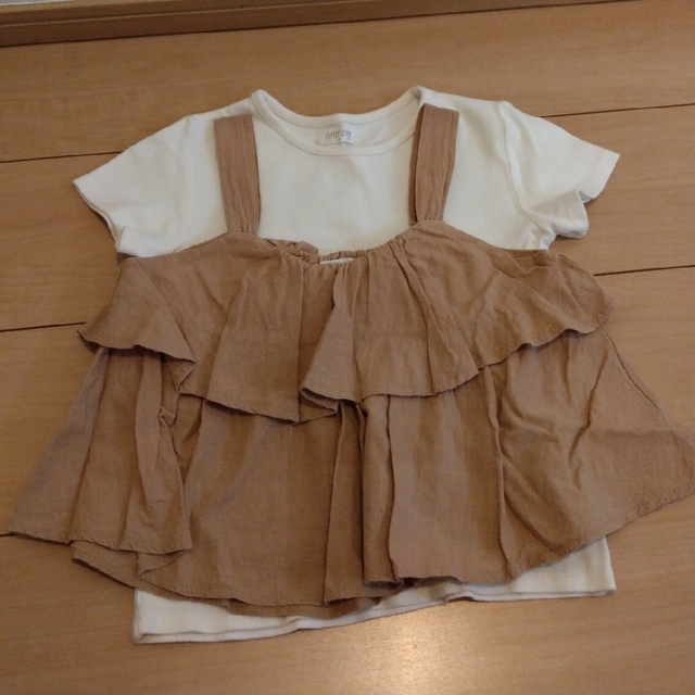 子供服　古着　半袖キャミ2枚セット　130 キッズ/ベビー/マタニティのキッズ服女の子用(90cm~)(その他)の商品写真