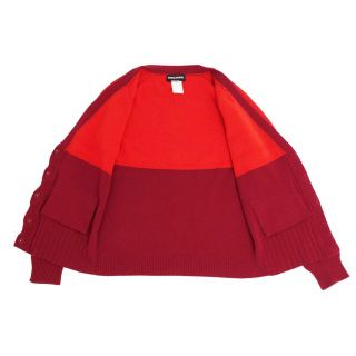 美品 ソニアリキエル SONIA RYKIEL ニット カーディガン ロングスリーブ ウール カシミヤ トップス レディース 40(M相当) レッド/ボルドー