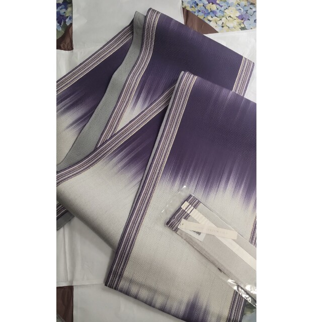 美品☆逸品 ひなや 紫グラデーション帯 袋帯 六通 単衣 3シーズン 美品