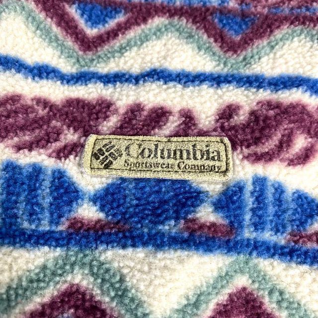 Columbia - USA製 コロンビア☆総柄フリース 古着 ハーフジップ Columbia - USA製 コロンビア☆総柄フリース 古着 ハーフジップ