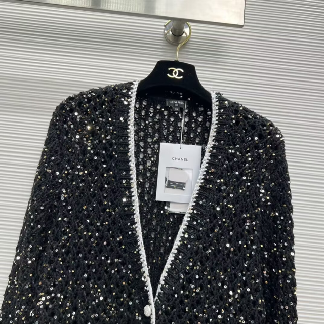 CHANEL☆シャネルブラック ニットカーディガン セット 【超お買い得