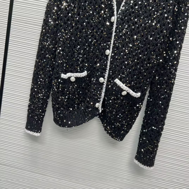 CHANEL☆シャネルブラック ニットカーディガン セット 【超お買い得