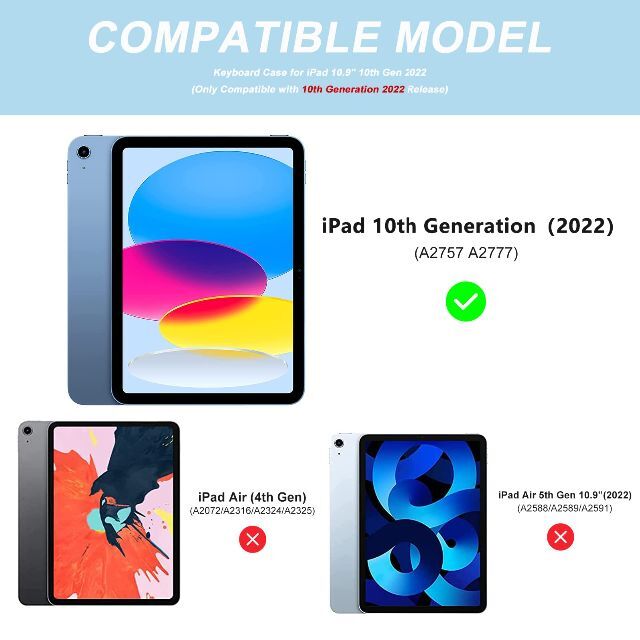 iPad 第10世代 キーボードケース 2022 10.9インチ iPad 第1の通販 by ...