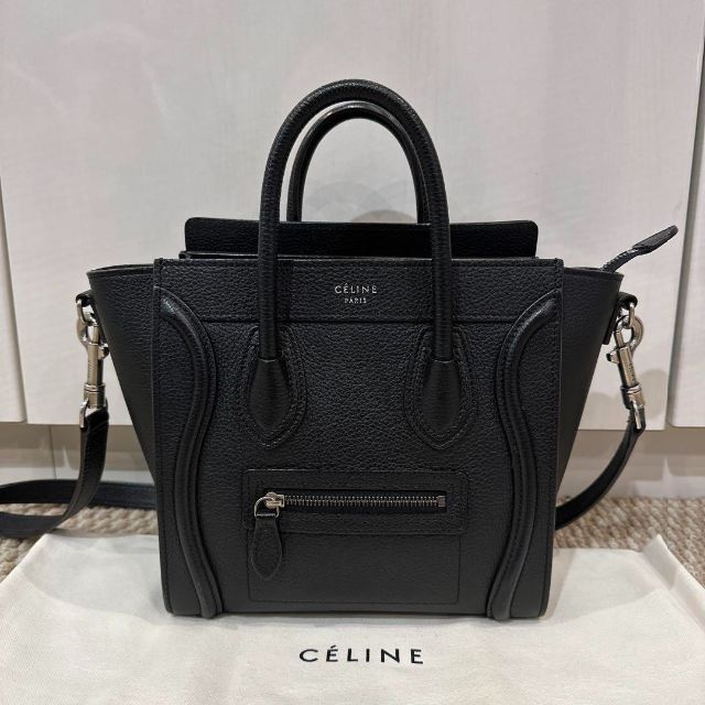 色移り有り CELINE セリーヌ ラゲージナノ ブラック | ochge.org