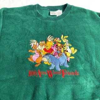 Disney - ディズニー☆フリース 古着 ゆるだぼ 90s デカロゴ 刺繍ロゴ