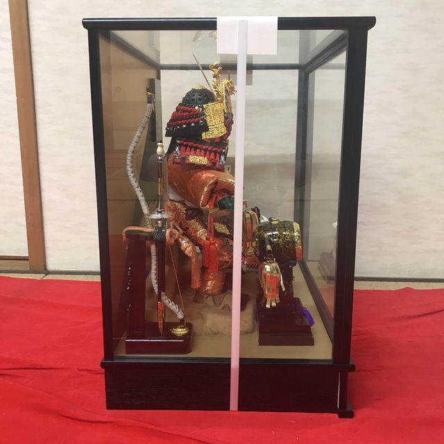五月人形 子供大将 吉月 日本人形 インテリア 飾り ガラスケース ⑦