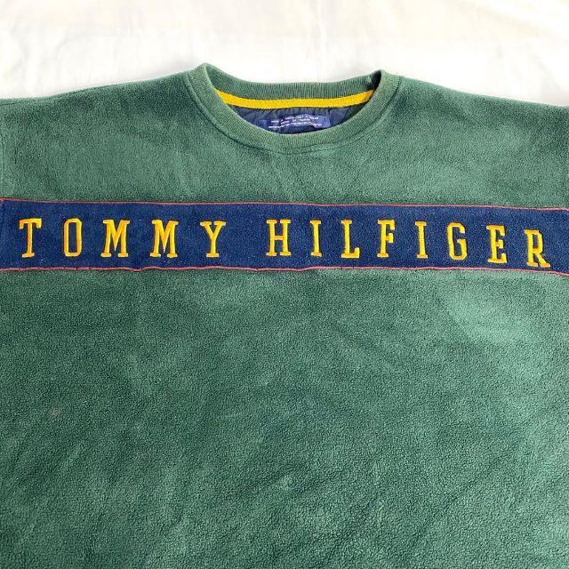 TOMMY HILFIGER(トミーヒルフィガー)のトミーヒルフィガー☆フリース 古着 スウェット90s ゆるだぼ 刺繍ロゴ bv1 メンズのトップス(スウェット)の商品写真