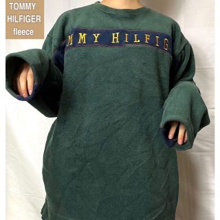 【アースカラー】90sトミーヒルフィガー刺繍ロゴグリーンチェックスウェット