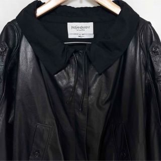 YVES SAINT LAURENT イタリア製 レザージャケット 36 黒