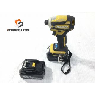 マキタ(Makita)の☆美品☆makita マキタ 18V 充電式インパクトドライバ TD172D 黄/イエロー バッテリー2個(18V 6.0Ah)付き 70340(工具)