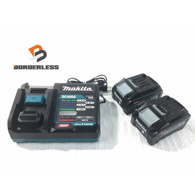 ☆品セット☆makita マキタ 40Vmax 4.0Ah 純正 リチウムイオンバッテリー2個 BL4040 急速充電器 DC40RA パワーソースキット 70662バイク