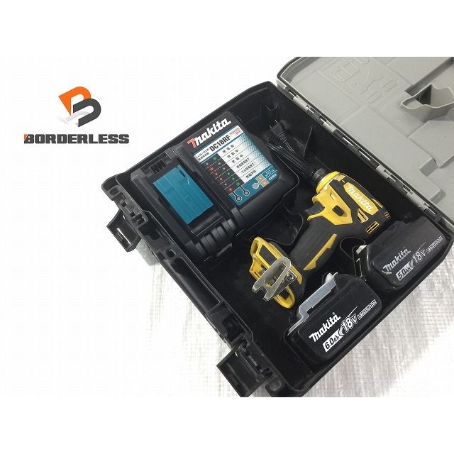 Makita(マキタ)の☆中古品☆makita マキタ 18V 充電式インパクトドライバ TD172D 黄色/イエロー バッテリー2個(6.0Ah 5.0Ah) 充電器 ケース付 70762 自動車/バイクのバイク(工具)の商品写真