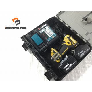 マキタ(Makita)の☆中古品☆makita マキタ 18V 充電式インパクトドライバ TD172D 黄色/イエロー バッテリー2個(6.0Ah 5.0Ah) 充電器 ケース付 70762(工具)