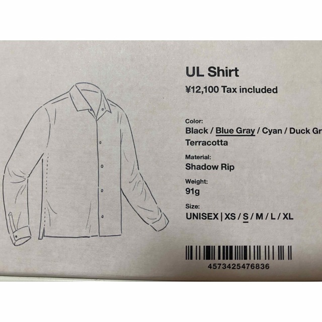 完売品　山と道 SS22 UL Shirt  Blue Gray サイズM 新品