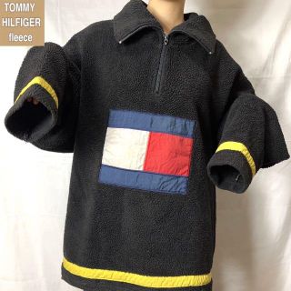 トミーヒルフィガー(TOMMY HILFIGER)のトミーヒルフィガー☆ボアフリース 古着 90s 旧タグ ハーフジップ bw8(ブルゾン)