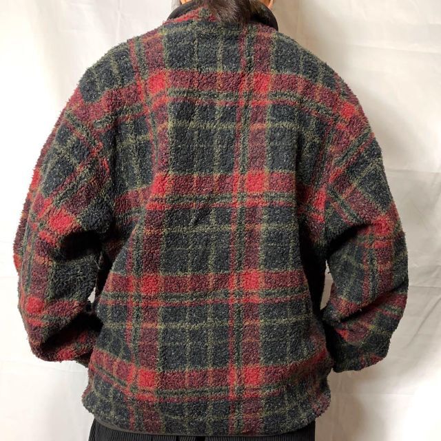 WOOLRICH(ウールリッチ)のUSA製 ウールリッチ☆総柄フリース ハーフジップ 古着ゆるだぼ 90s bx3 メンズのジャケット/アウター(ブルゾン)の商品写真