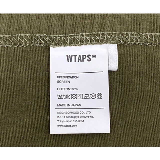 W)taps(ダブルタップス)のWTAPS ダブルタップス 半袖Ｔシャツ カーキ サイズ3 正規品 / B1487 メンズのトップス(Tシャツ/カットソー(半袖/袖なし))の商品写真