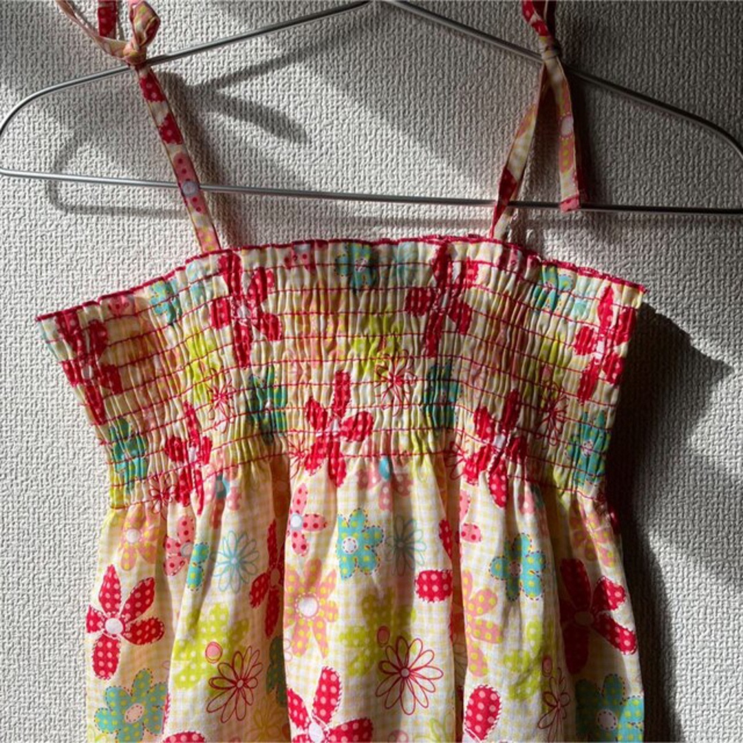 古着|花柄キャミソール バンド付き 可愛い キッズ服 Y2K 夏服 昭和レトロ