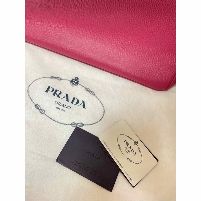 PRADA プラダ サフィアーノ レザー ピンク ハンドバッグ