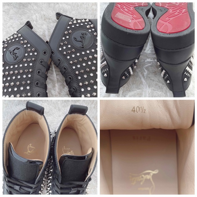 Christian Louboutin(クリスチャンルブタン)のクリスチャンルブタン　ハイカット　スニーカー　靴　クリスタル　スタッズ　極美品 メンズの靴/シューズ(スニーカー)の商品写真