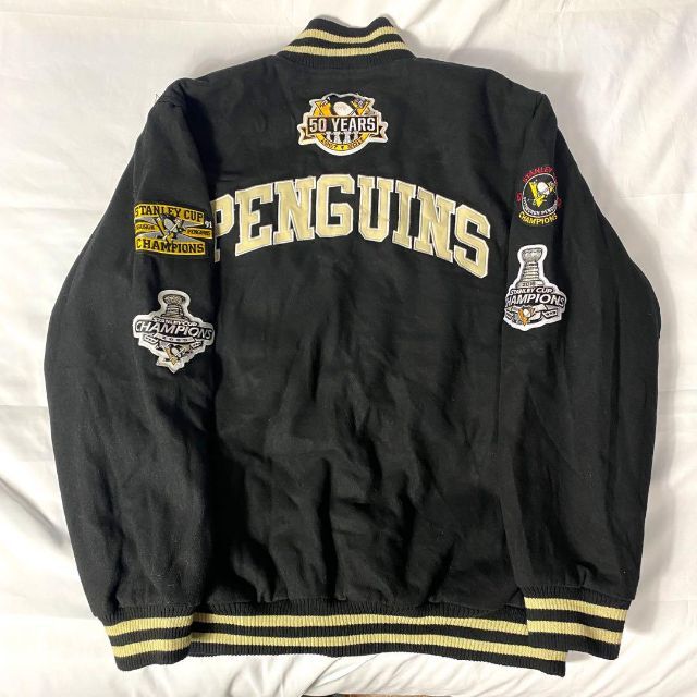 NHL☆スタジャン ゆるだぼ 90s ロゴワッペン デカロゴ by7.