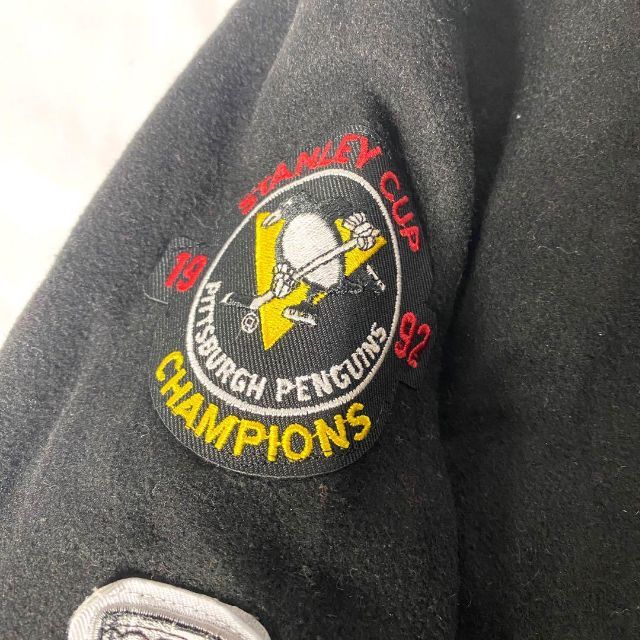 NHL☆スタジャン ゆるだぼ 90s ロゴワッペン デカロゴ by7.