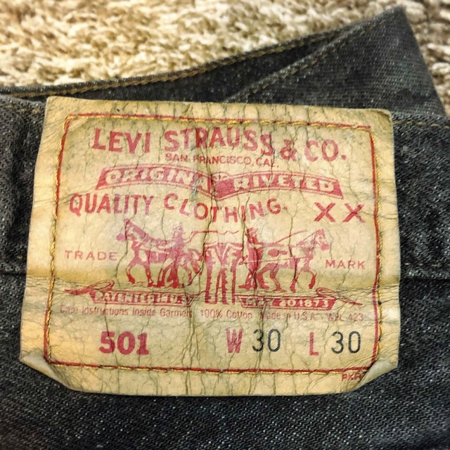 90s Levi's リーバイス 501 ブラックデニム　先染め　W30×L30