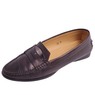 トッズ(TOD'S)の美品 トッズ TOD'S ローファー ドライビングシューズ カーフレザー シューズ 靴 レディース 35.5(22.5cm相当) ブラウン(ローファー/革靴)