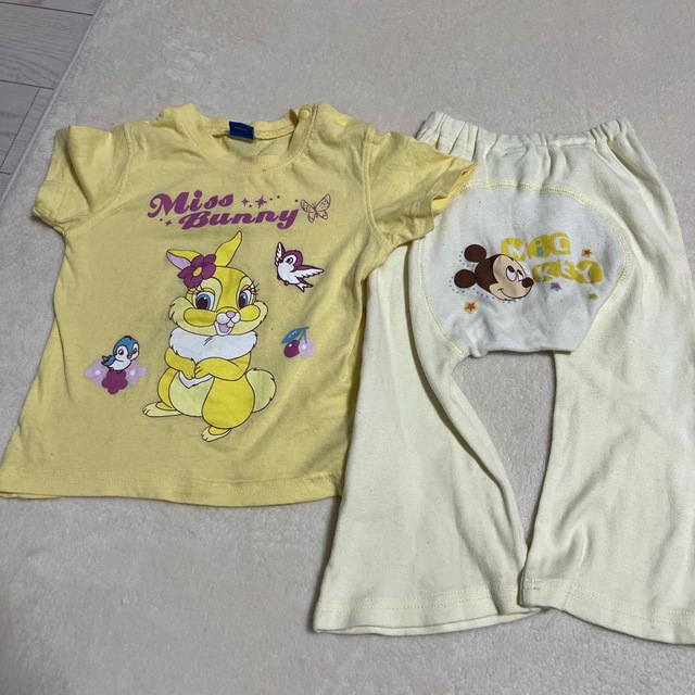 Disney(ディズニー)のディズニー　ミスバニーTシャツ　ミッキーズボン　サイズ95  綿100％ キッズ/ベビー/マタニティのキッズ服女の子用(90cm~)(Tシャツ/カットソー)の商品写真