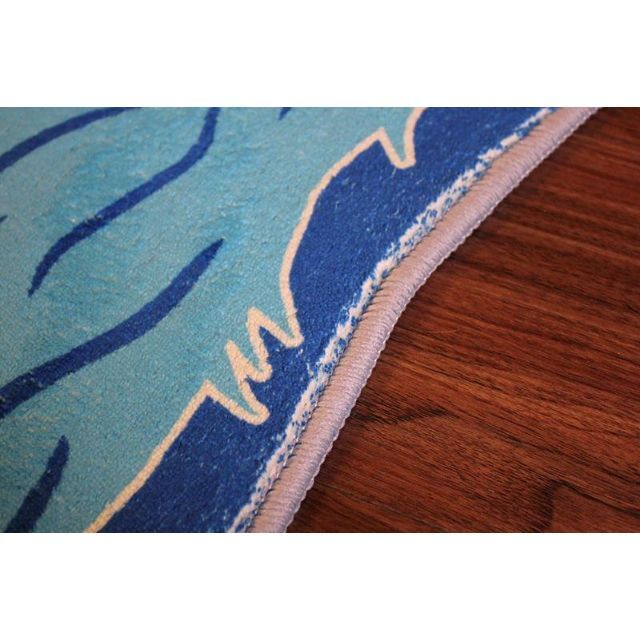 Trippy blue dog rug 犬柄 アートラグ ブルー マット 4