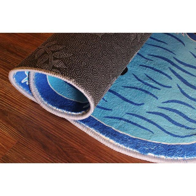 Trippy blue dog rug 犬柄 アートラグ ブルー マット 5