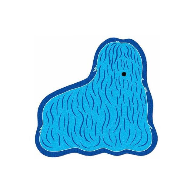 Trippy blue dog rug 犬柄 アートラグ ブルー マット 6