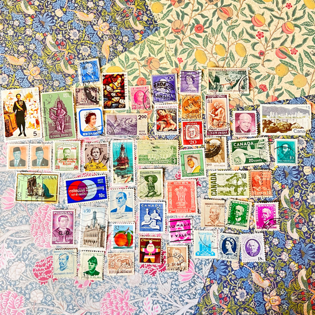 Iセット 海外 切手 50枚前後 コラージュ用 エンタメ/ホビーのコレクション(使用済み切手/官製はがき)の商品写真