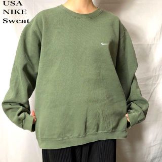 ナイキ(NIKE)のUSA製 NIKE☆スウェット 古着 トレーナー90sゆるだぼ 刺繍ロゴ ca3(スウェット)