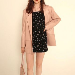 エピヌ(épine)の美品　épine logo lining leather jacket pink(テーラードジャケット)