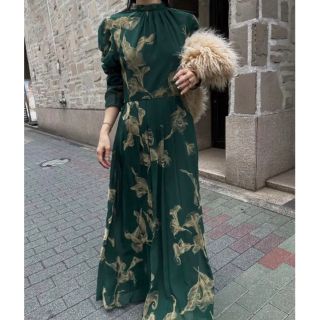 アメリヴィンテージ(Ameri VINTAGE)のアメリヴィンテージ　ワンピース UND CALLA FLOCKY DRESS S(ロングドレス)