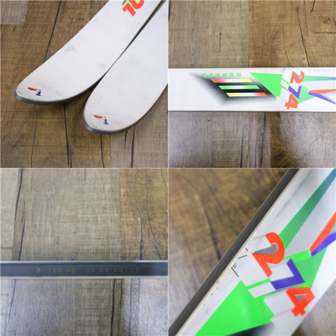 未使用 ロシニョール ROSSIGNOL V 274 CARBON 185cm センター 67ｍｍ ストレート スキー 板 アウトドア 約1620ｇ(一本あたり)表記サイズ約1620ｇ