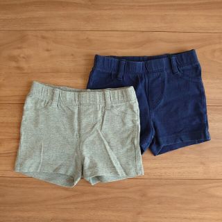 ベビーギャップ(babyGAP)のbaby GAP ショートパンツ 無地 グレー 紺 80 2枚組(パンツ)