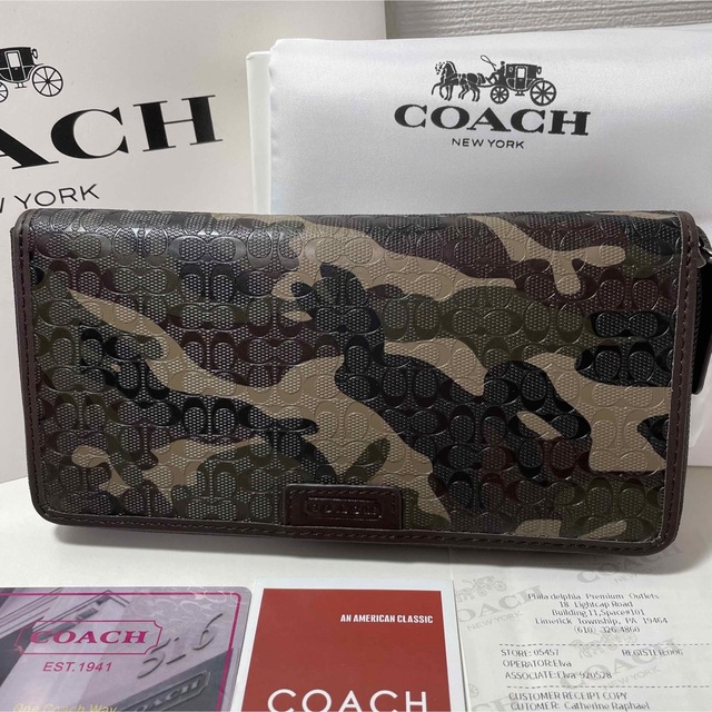 COACH 迷彩　カモフラ　ラウンドファスナー長財布 74546