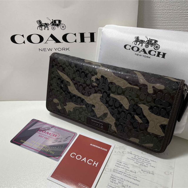 COACH 迷彩　カモフラ　ラウンドファスナー長財布